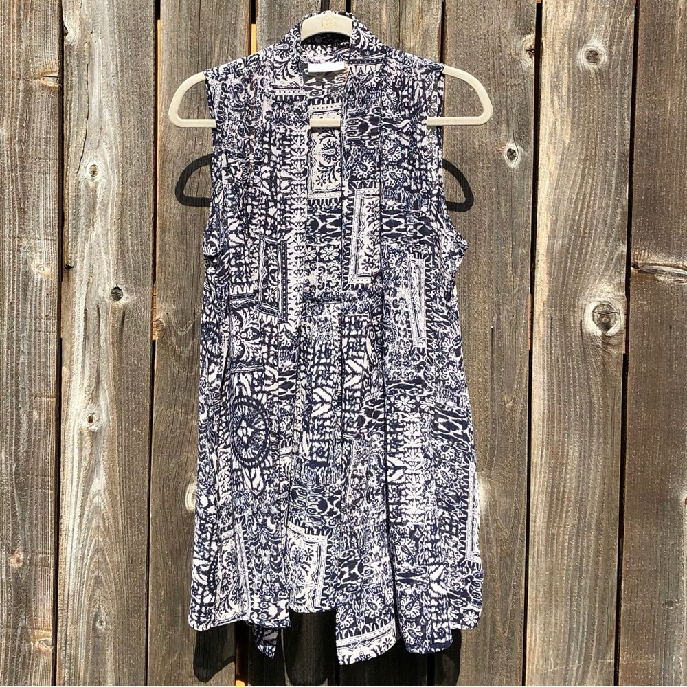 Susan Graver navy blue top kimono size medium